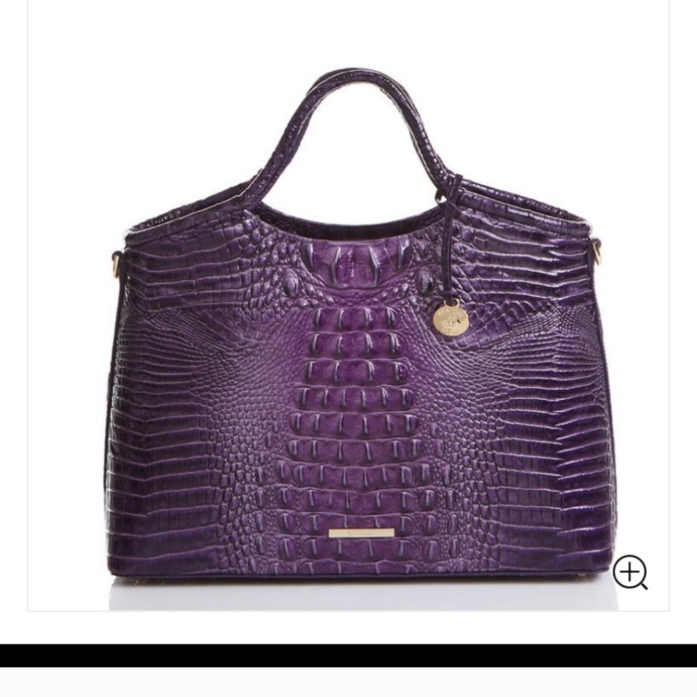 NWT, BRAHMIN ELAINE FREATURED IN ULTRAVIOLET OMBRE MELBOURE Croc-Embossed Bag